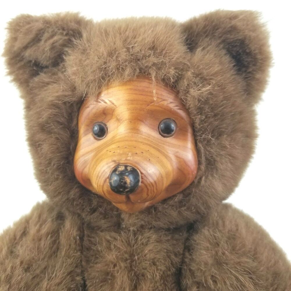VTG 1988 Robert Raikes Original "Terry" Bear Wooden Face Teddy Bear Plush Doll